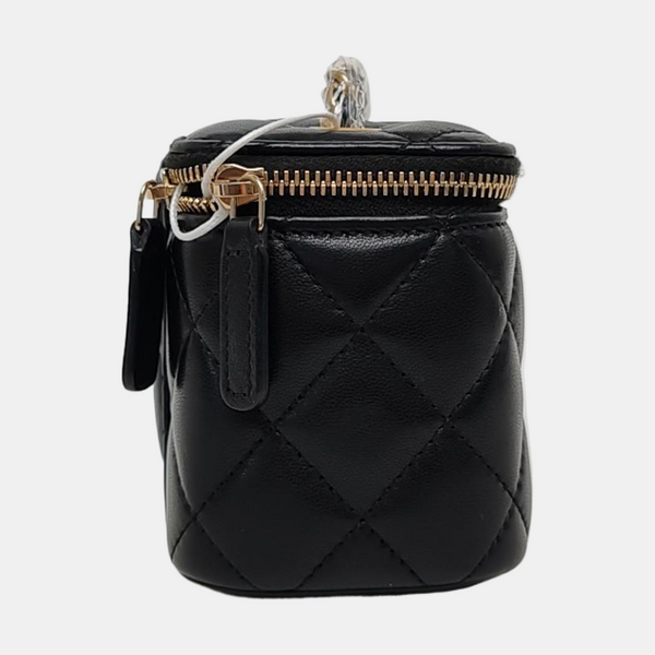 Authenticated pre-owned  VANITY CASE Small Quilted Lambskin Black - Crossbody Bag at Looply