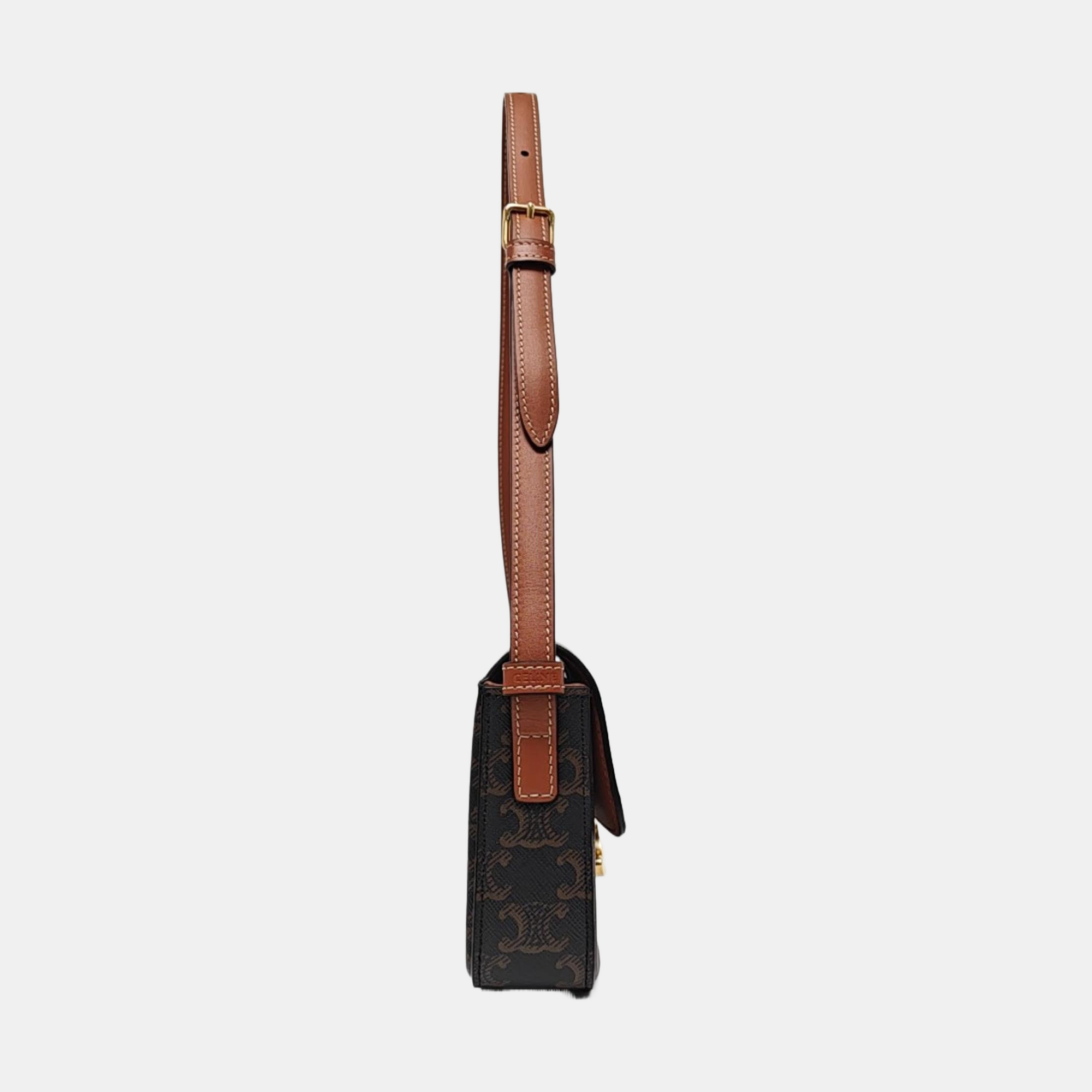 TRIOMPHE Small Coated Canvas Brown