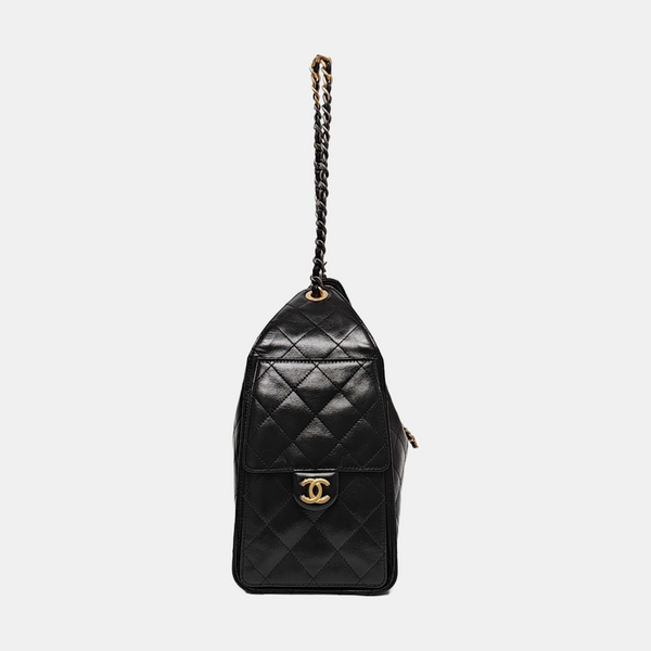 CHANEL 25 Small Quilted Calfskin Black