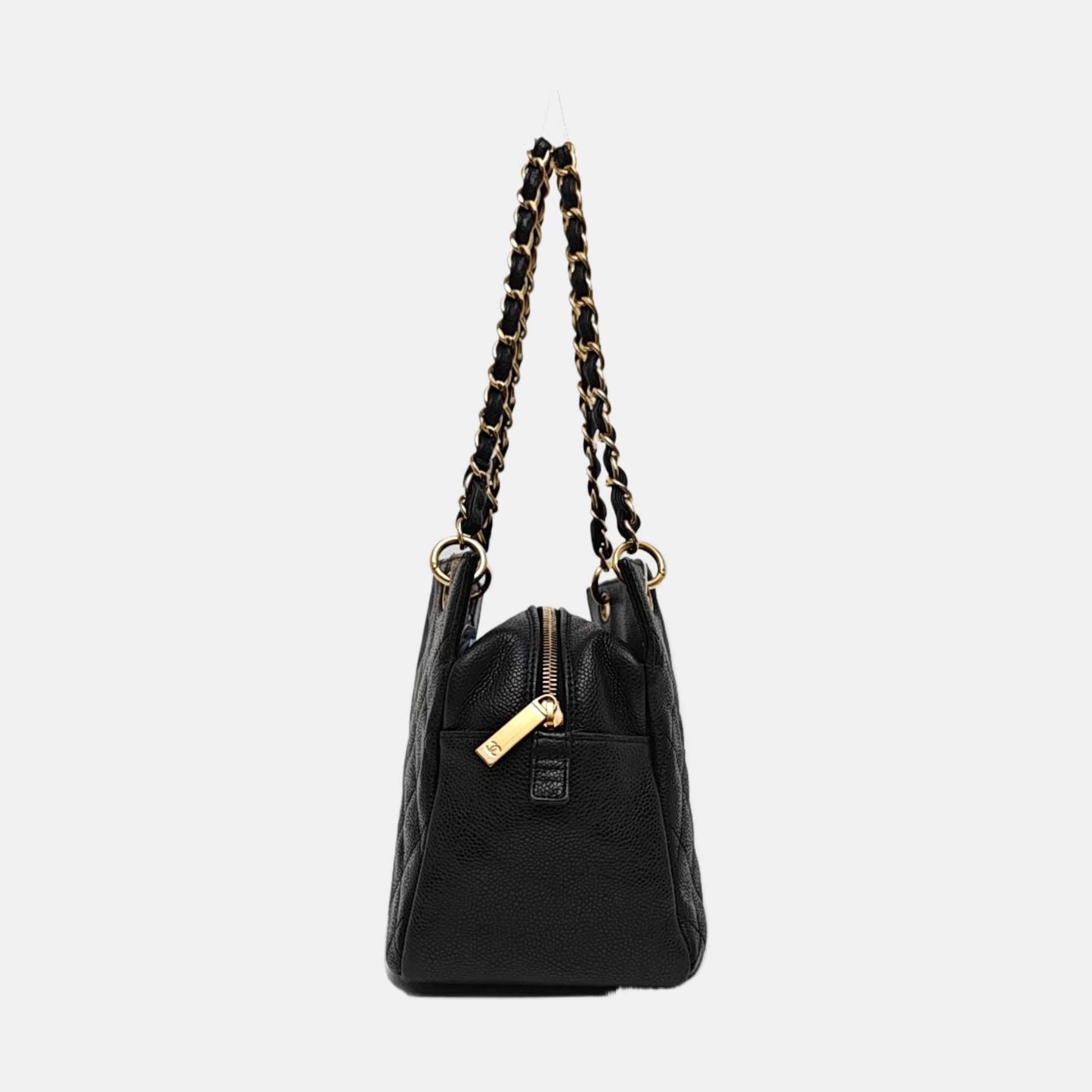 CHANEL PETITE Quilted Grained Calfskin Black