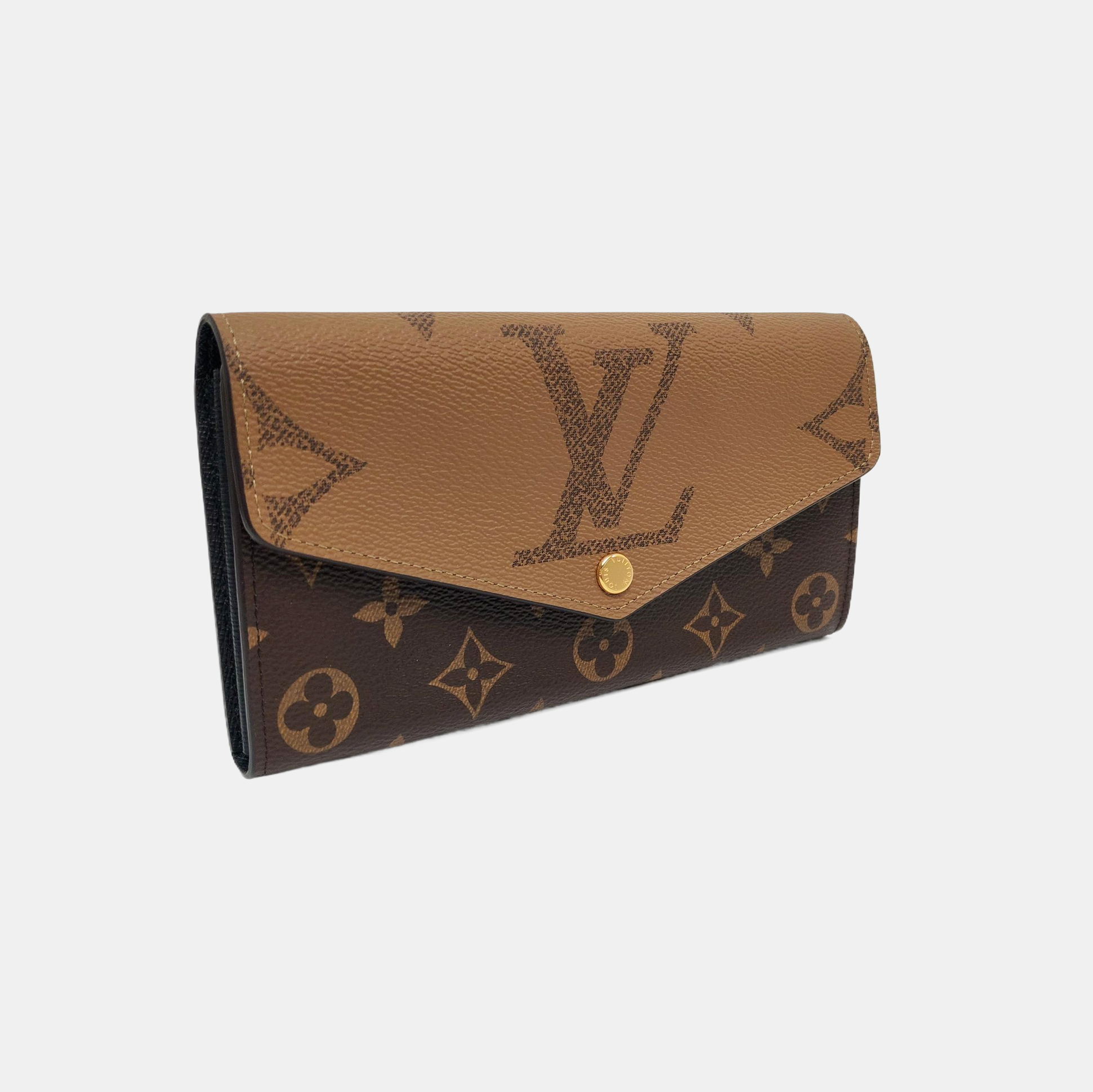 SARAH Monogram Coated Canvas Brown Wallet