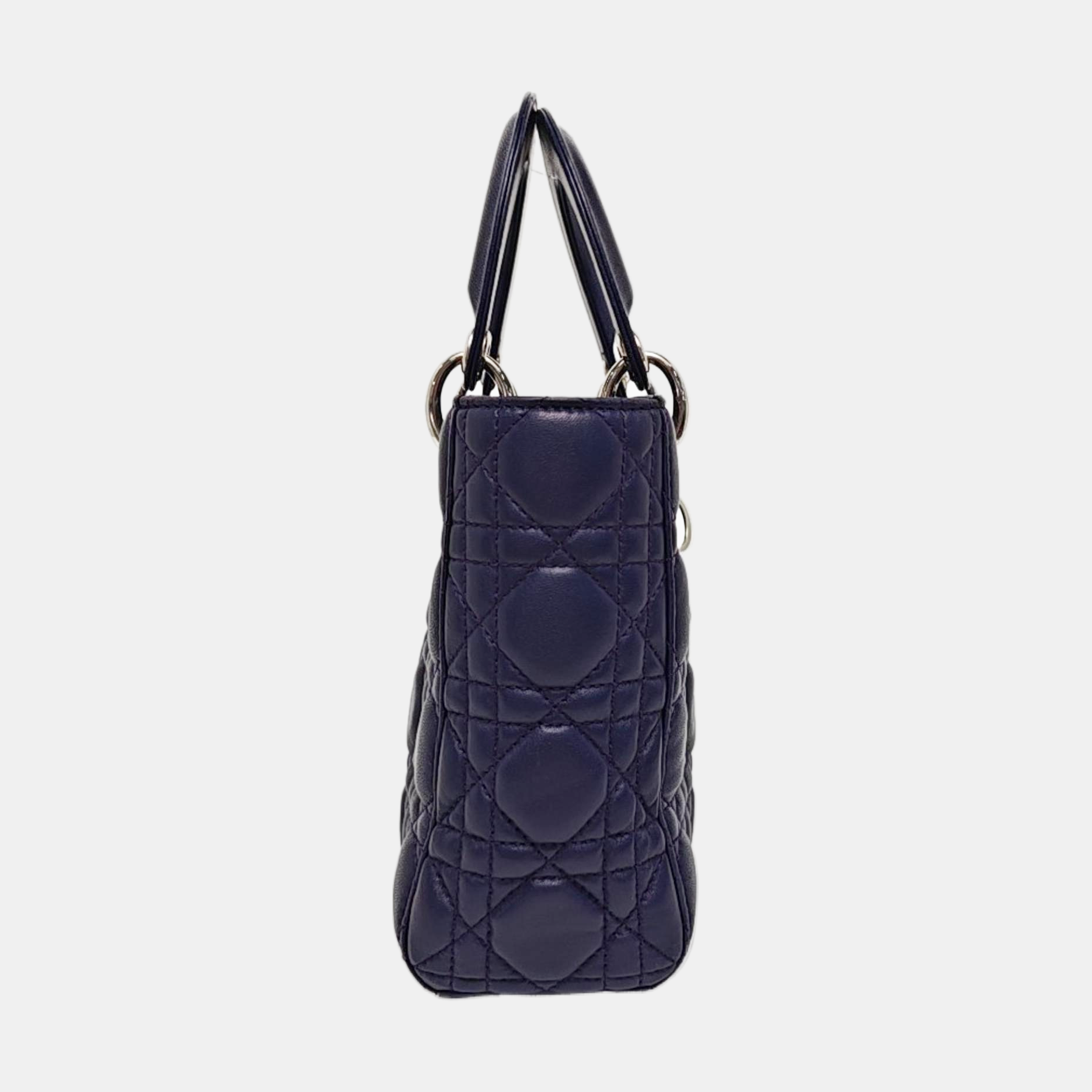 Lady Dior Small Cannage Lambskin Blue