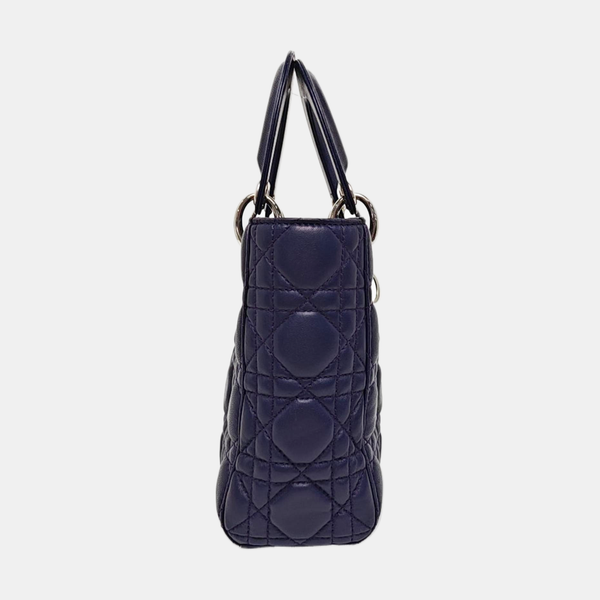 Lady Dior Small Cannage Lambskin Blue