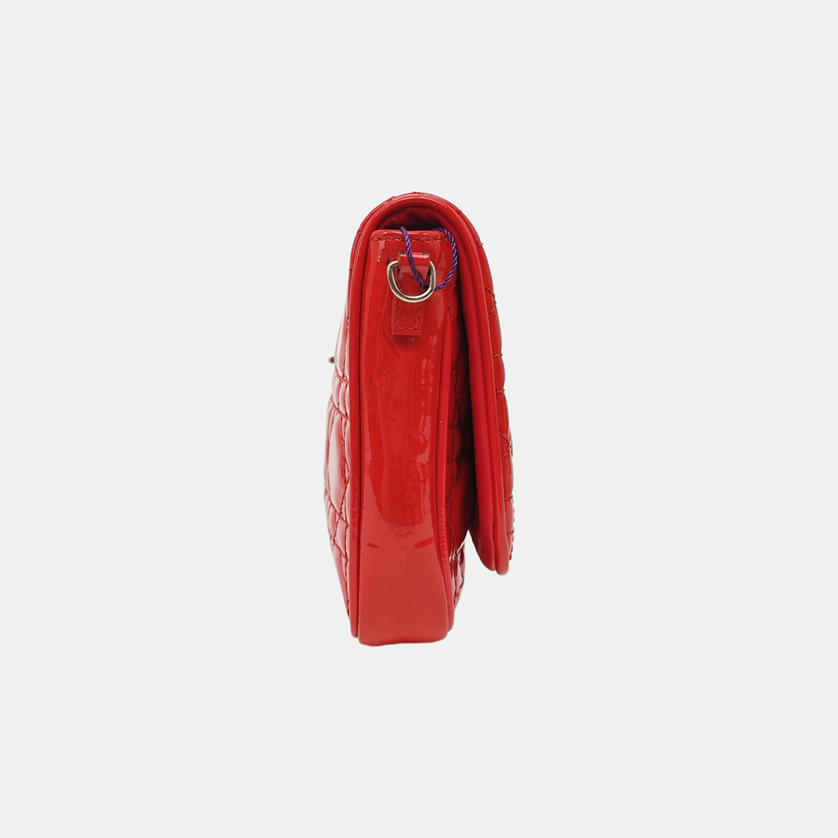 Lady Dior Small Quilted Patent Leather Red