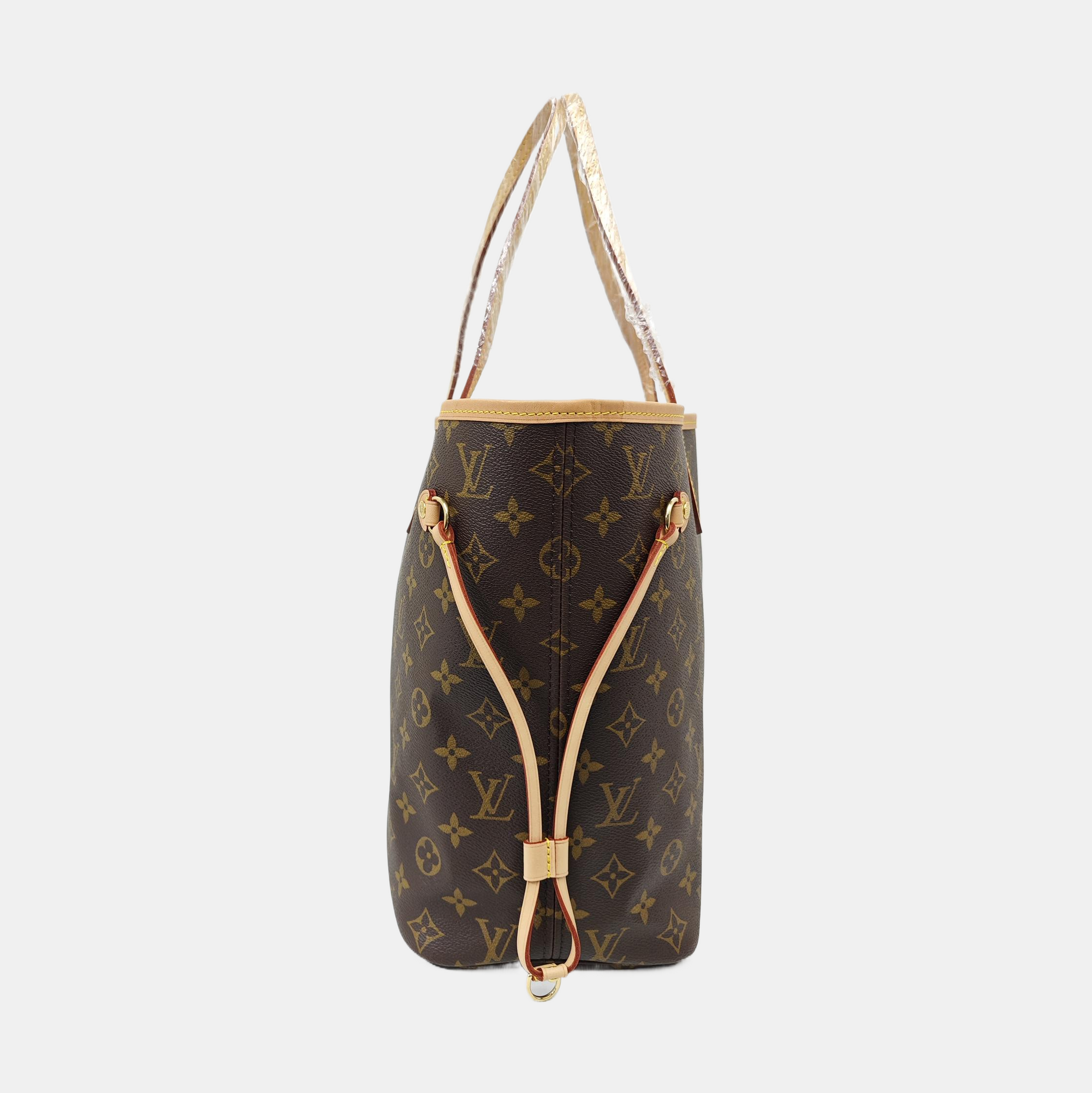 NEVERFULL MM Monogram Coated Canvas Brown