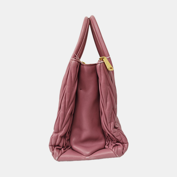 Quilted Lambskin Shoulder Bag Beige