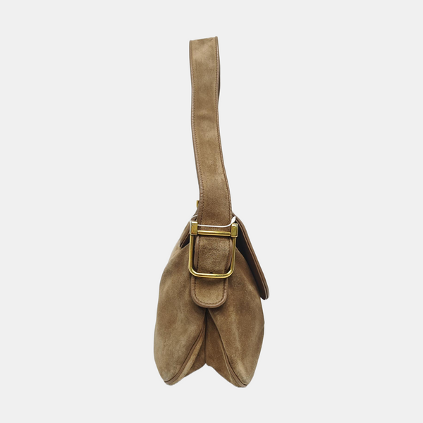 Suede Shoulder Bag Brown