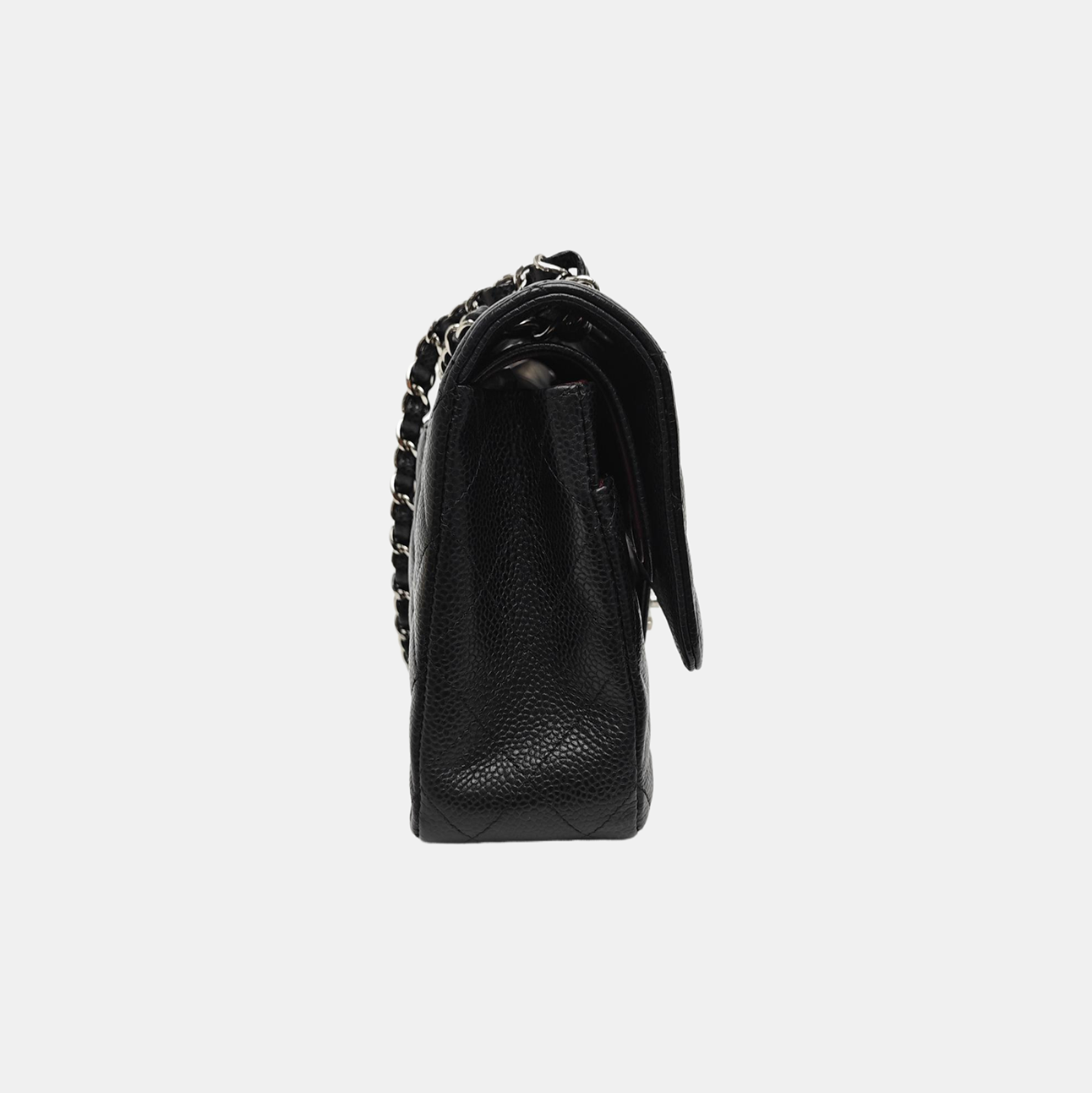 CLASSIC FLAP Medium Quilted Grained Calfskin Black