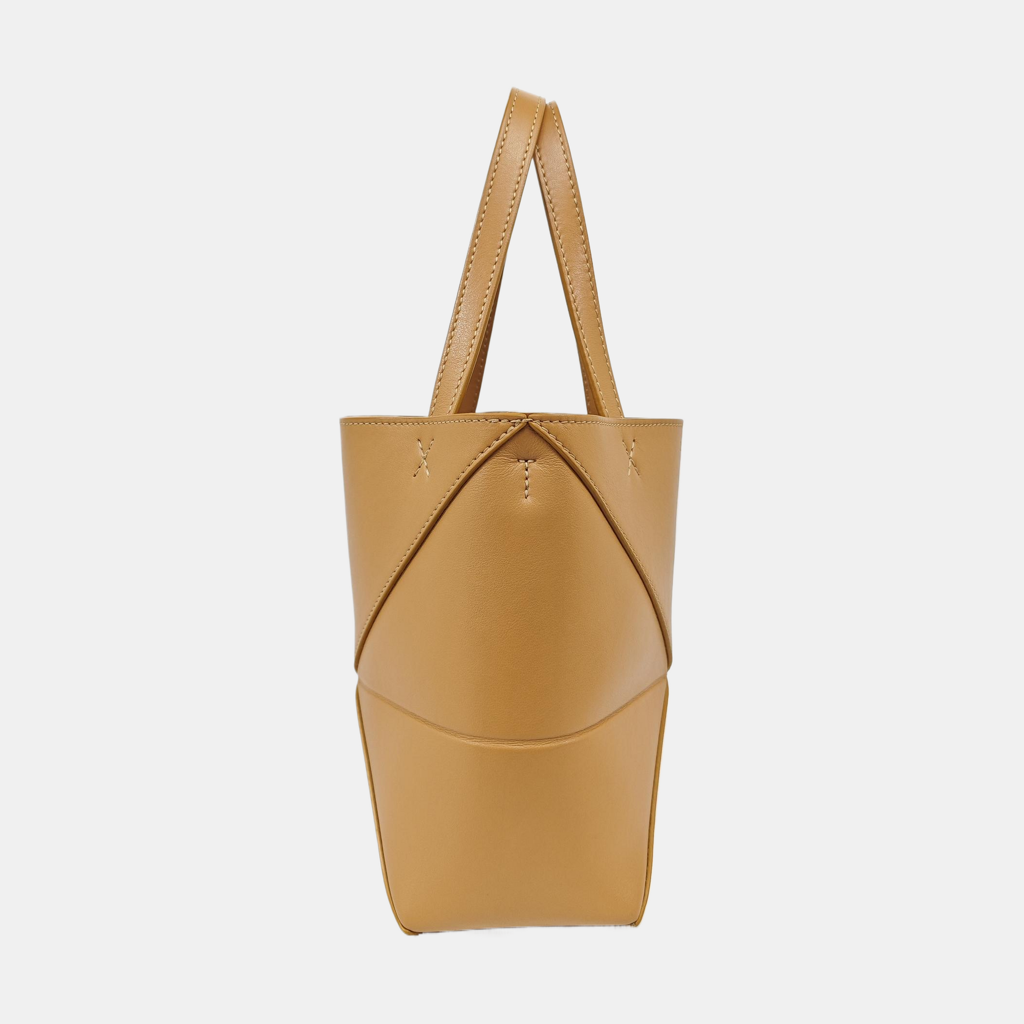 Puzzle Fold Mini Quilted Calfskin Brown