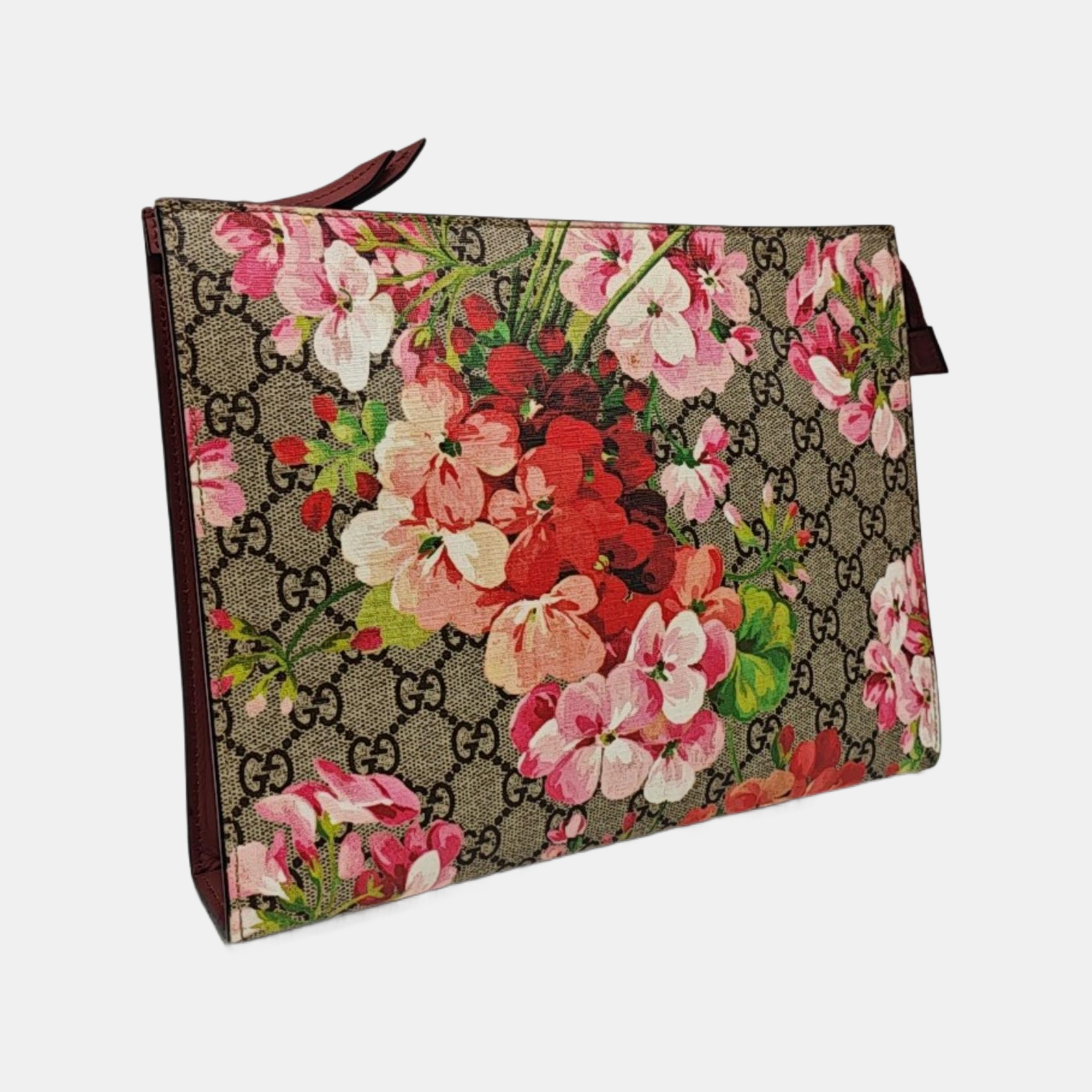 GG Blooms Large Monogram Coated Canvas Beige