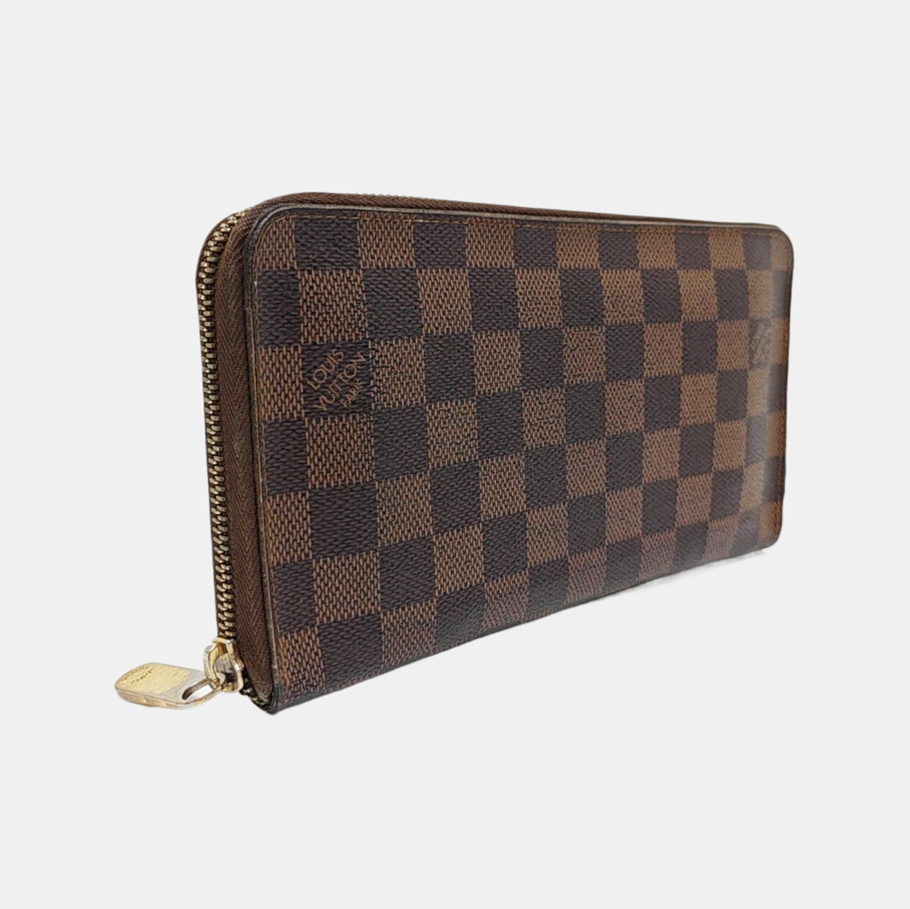 ZIPPY Damier Ebene Coated Canvas Brown Wallet