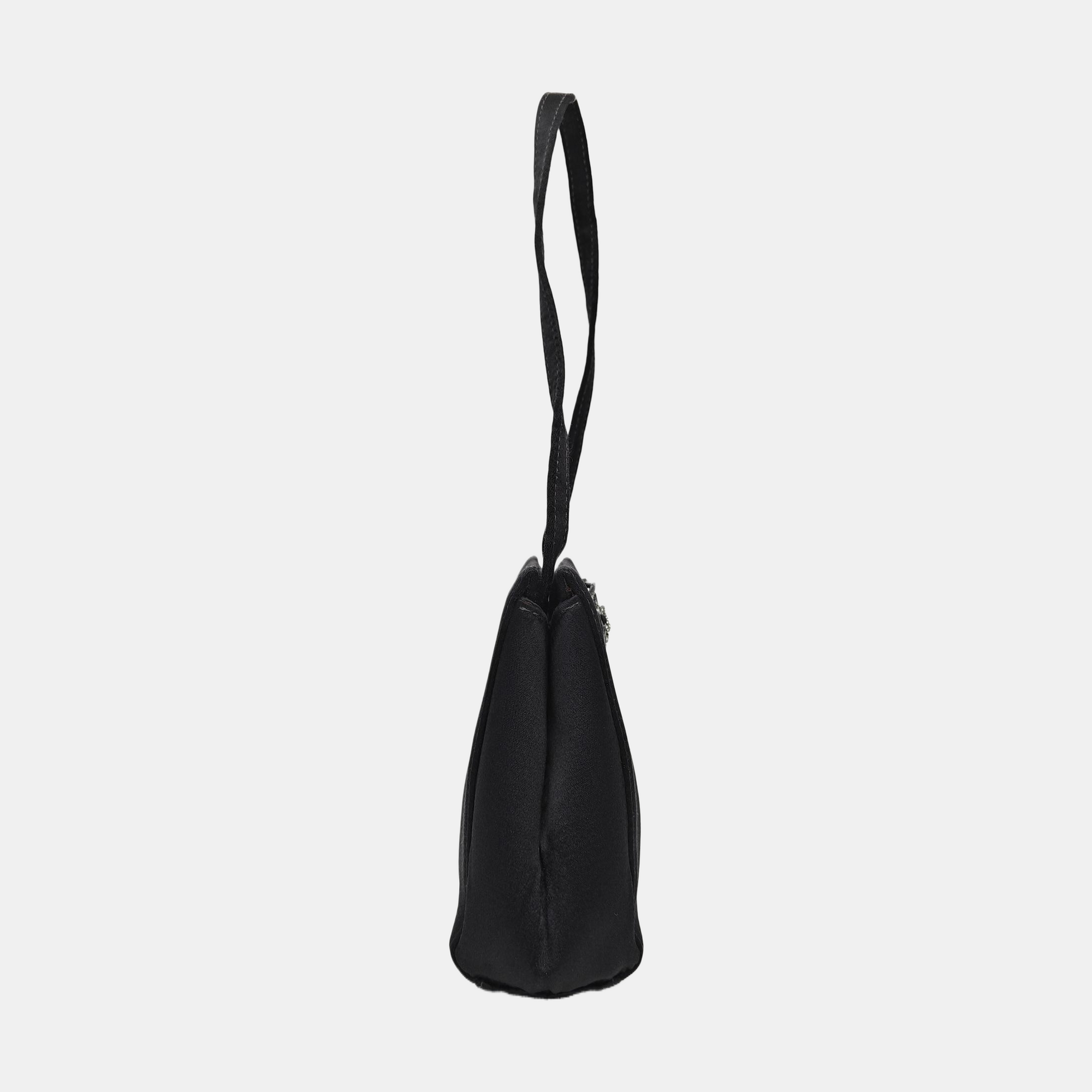 Silk Satin Tote Bag Black