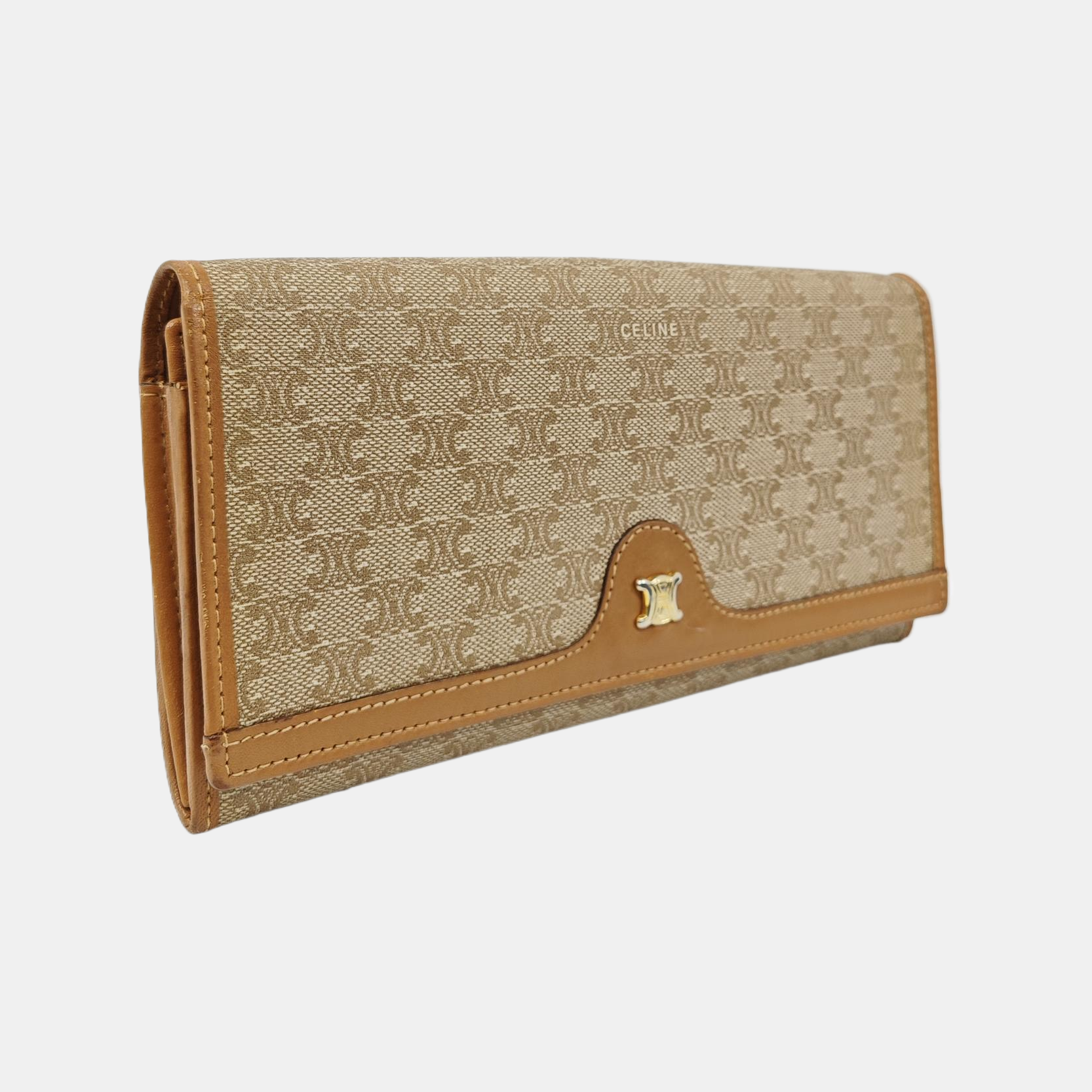 Coated Canvas Wallet Beige