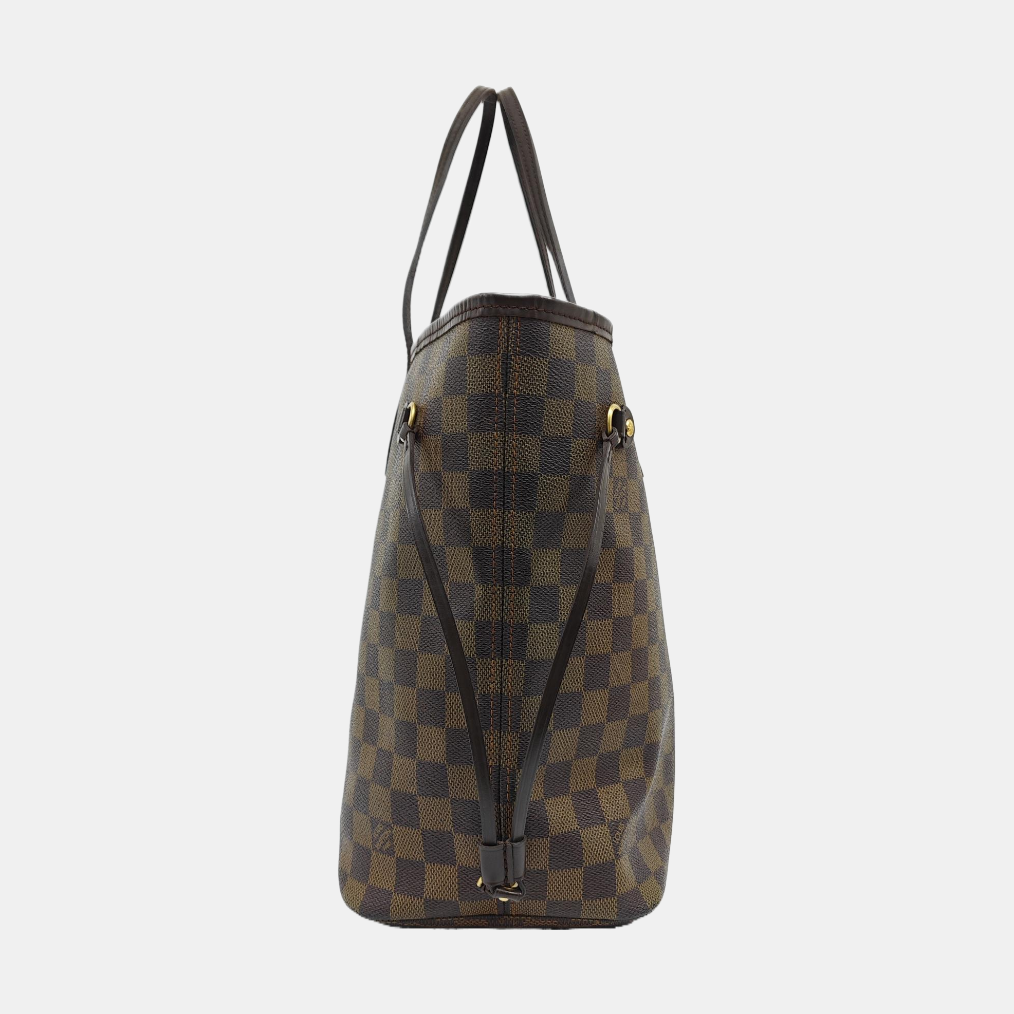 Authenticated pre-owned  NEVERFULL MM Damier Ebene Coated Canvas Brown - Tote Bag at Looply