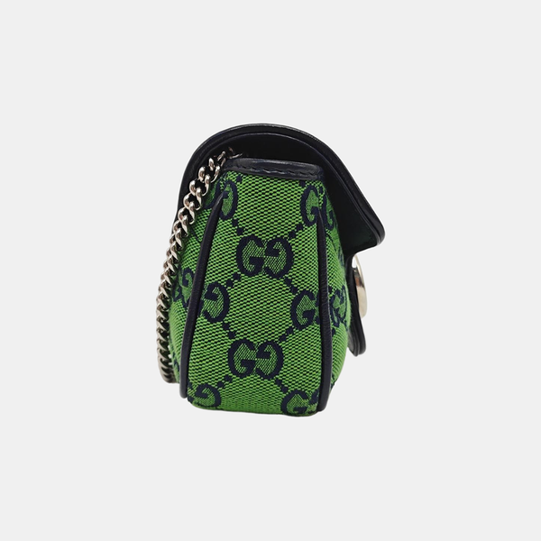 GG Marmont Mini Quilted Canvas Green