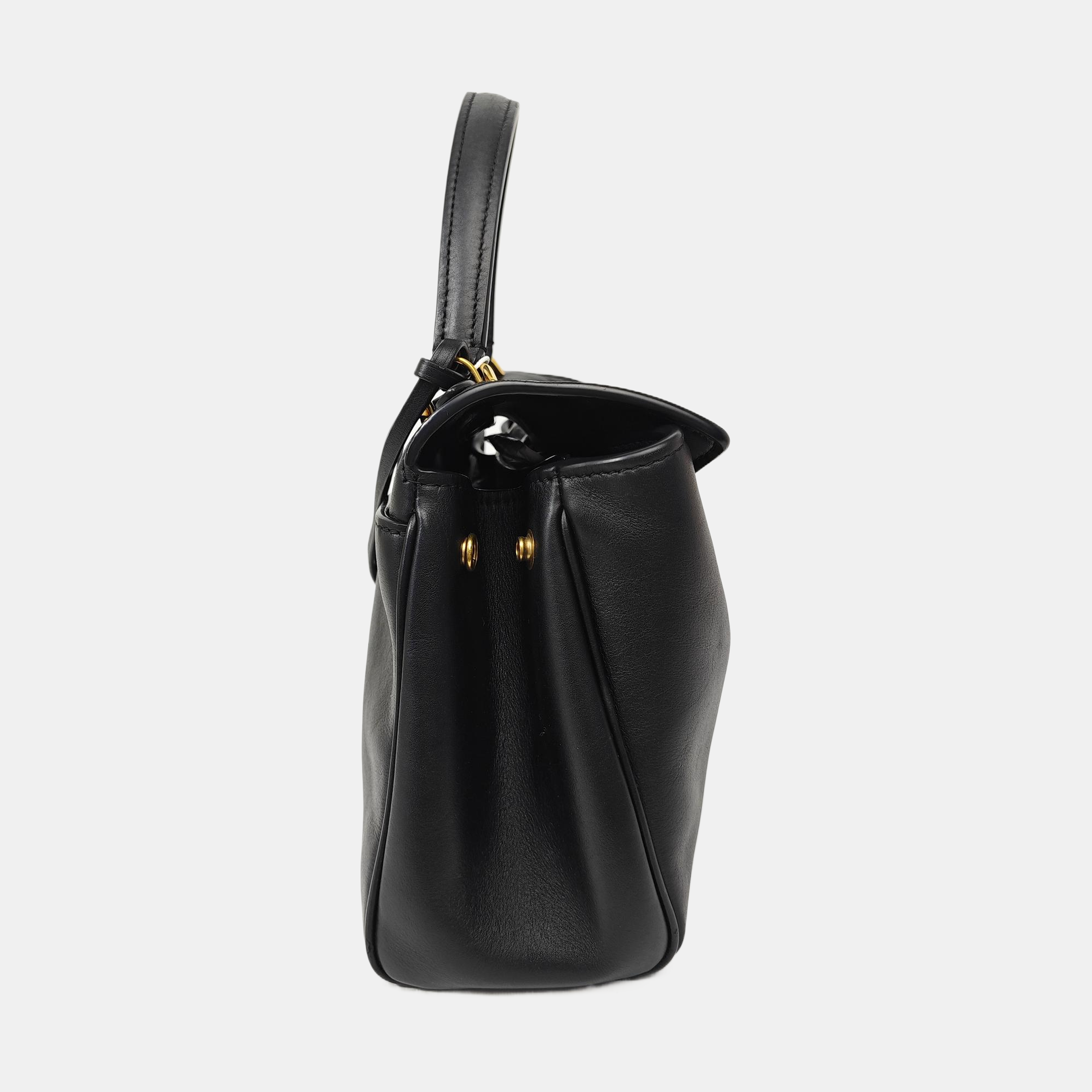 Calfskin Shoulder Bag Mini Black