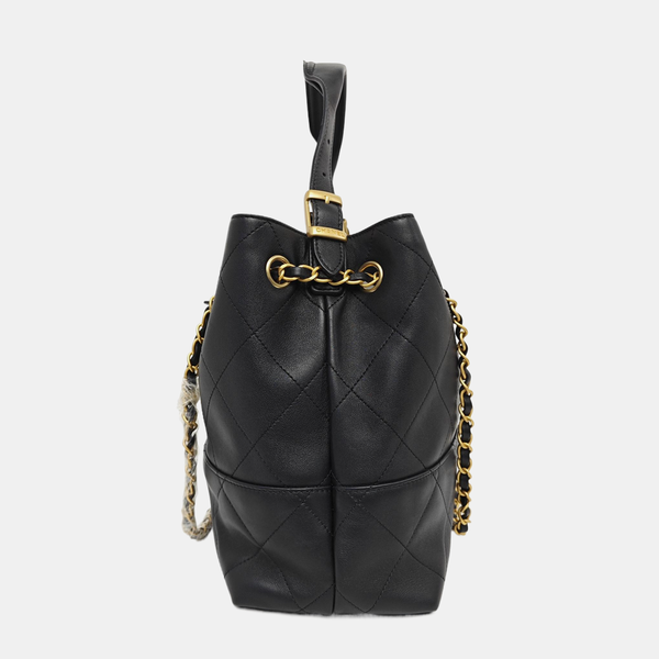Quilted Calfskin Tote Bag Black