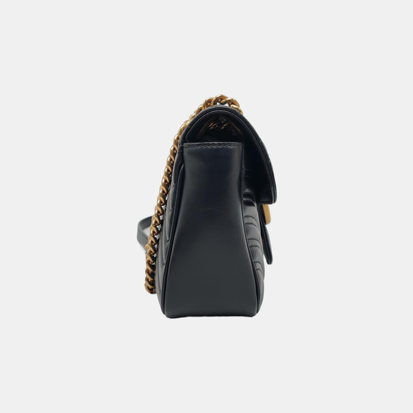 GG Marmont Medium Quilted Calfskin Black
