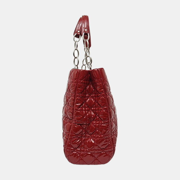 Dior Soft Large Cannage Patent Leather Red