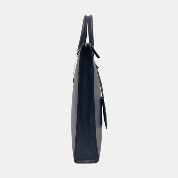 Saffiano Calfskin Top Handle Bag Blue