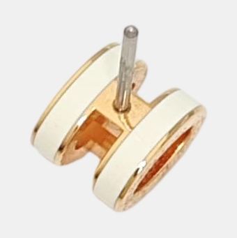 Pop H Metal Rose Gold Stud Earrings