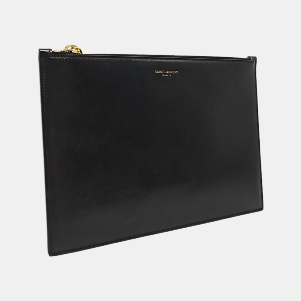 Calfskin Clutch Medium Black