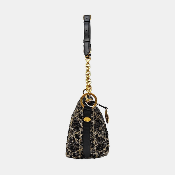 Diorstar Hobo Cannage Fabric Black