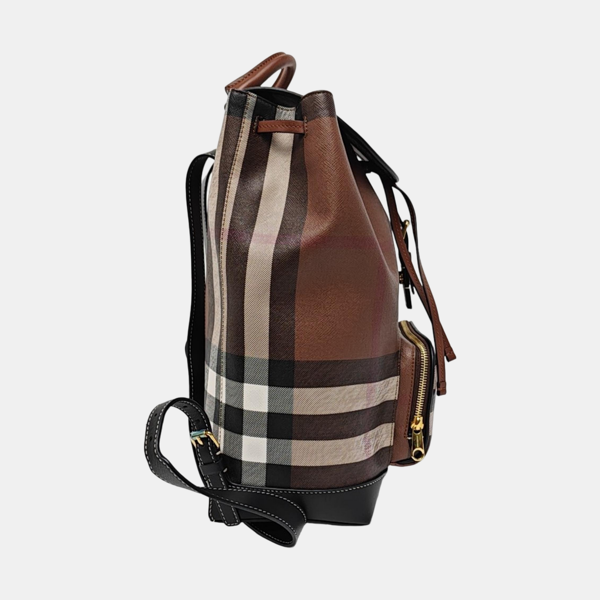 Coated Canvas Backpack Brown
