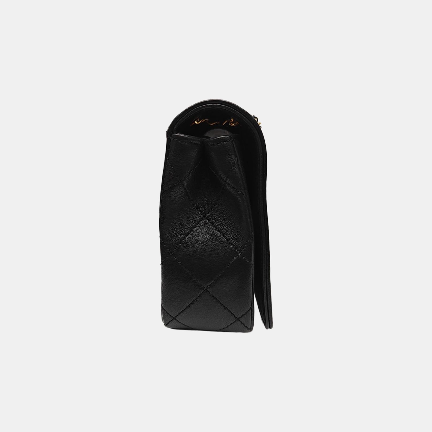 MADEMOISELLE Medium Quilted Lambskin Black