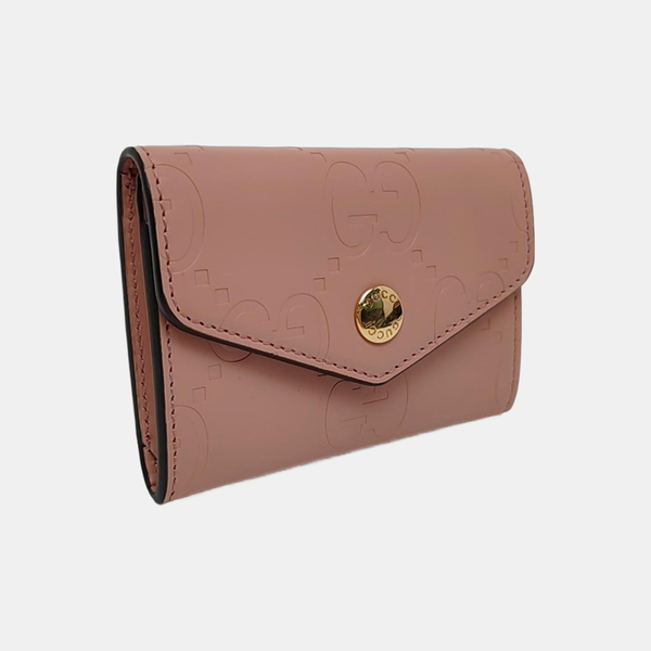 Monogram Calfskin Card Holder Pink