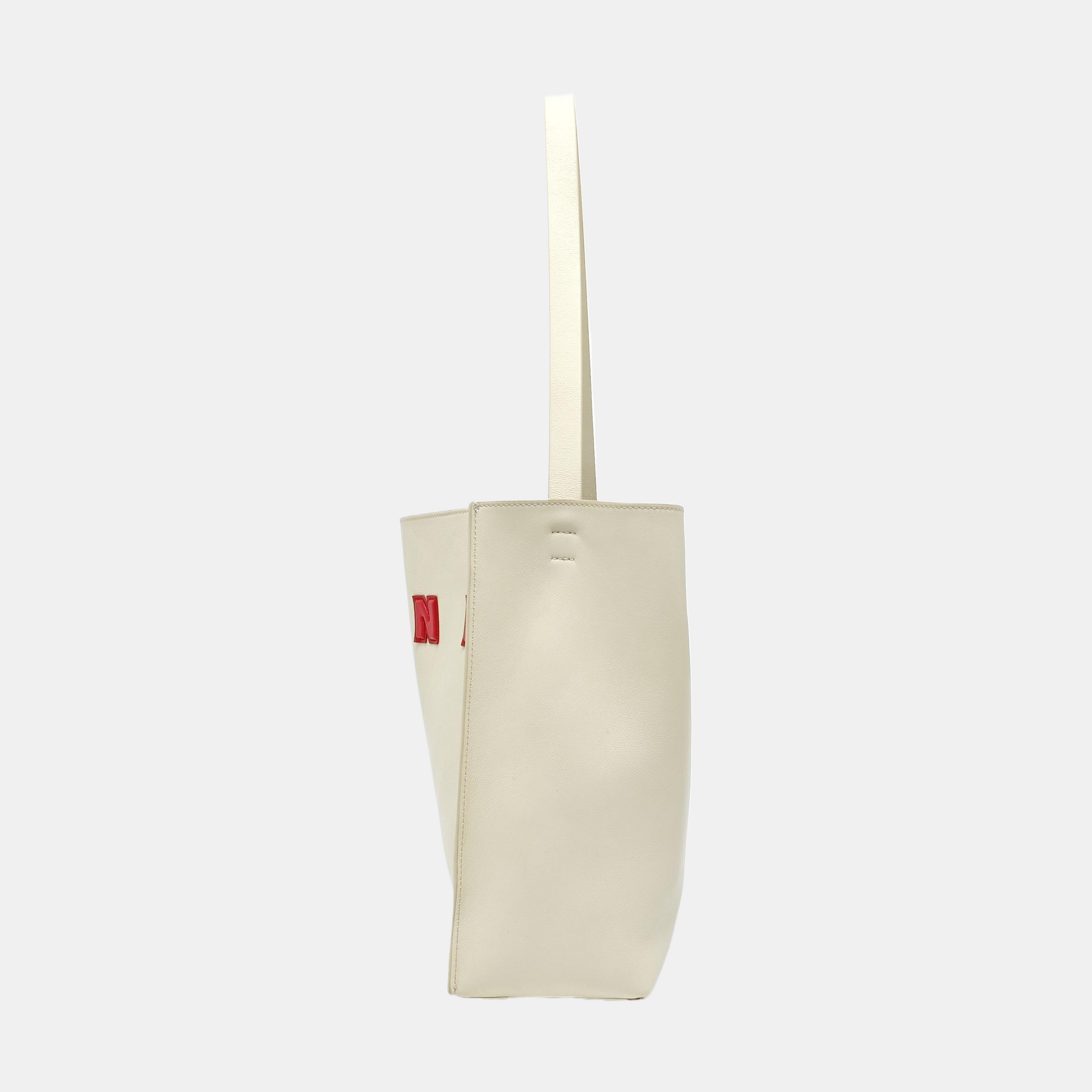 Calfskin Shoulder Bag Small White