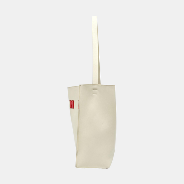 Calfskin Shoulder Bag Small White