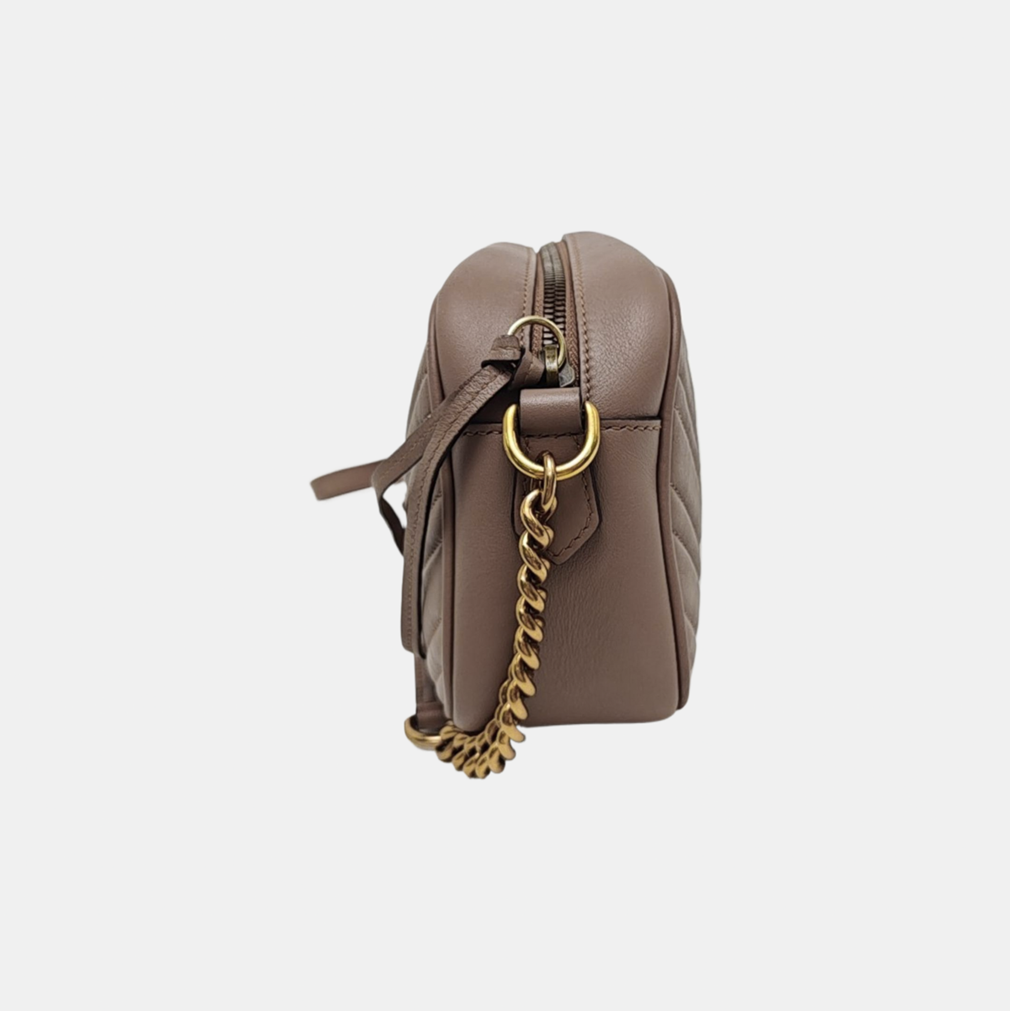GG Marmont Small Quilted Calfskin Beige