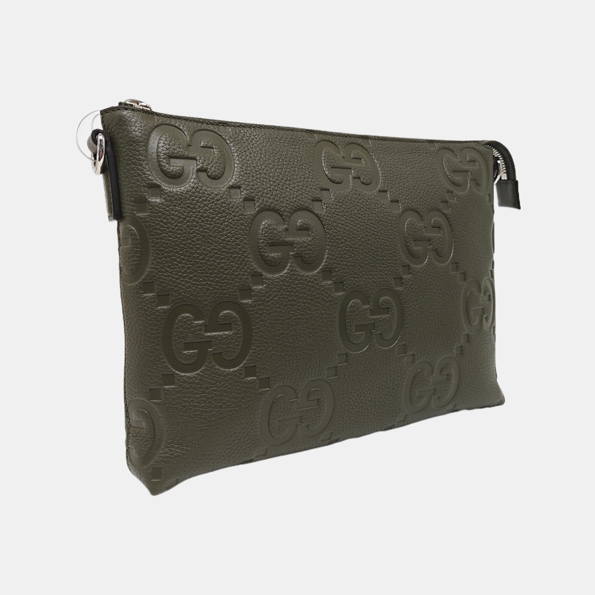 GG Messenger Medium Monogram Calfskin Green