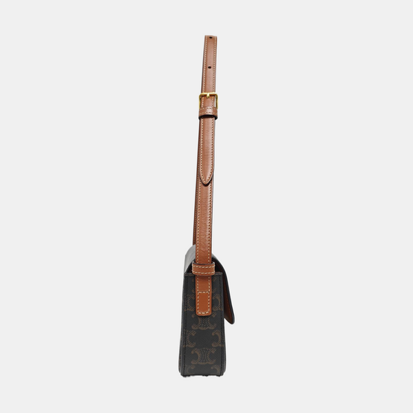 TRIOMPHE Small Coated Canvas Brown
