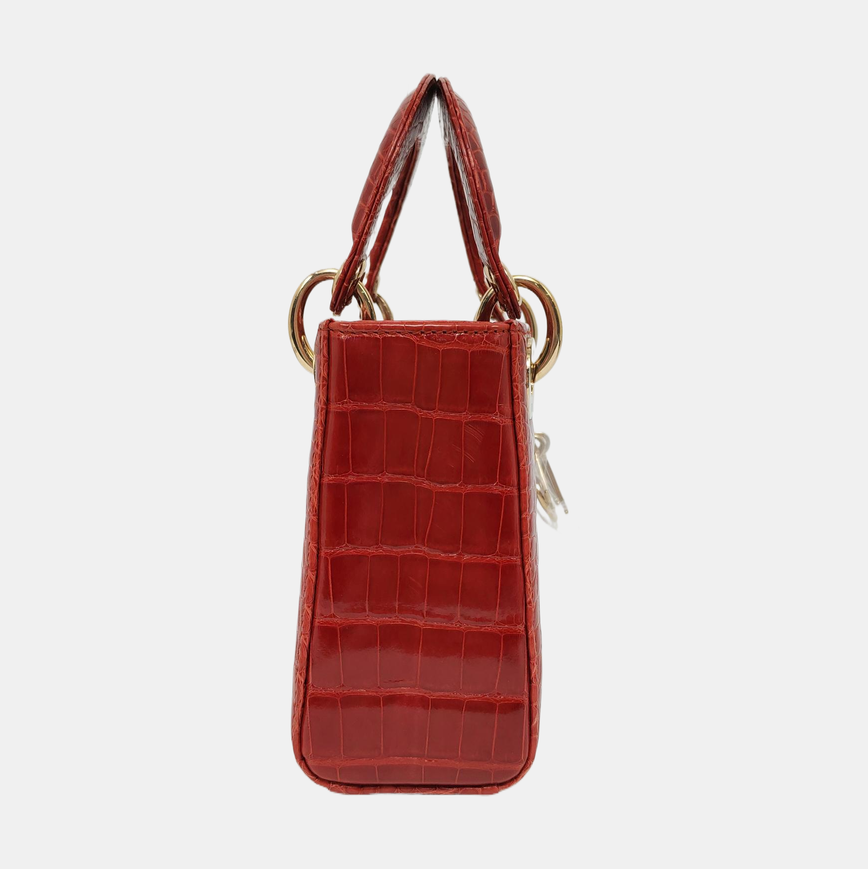 Lady Dior Mini Crocodile Red