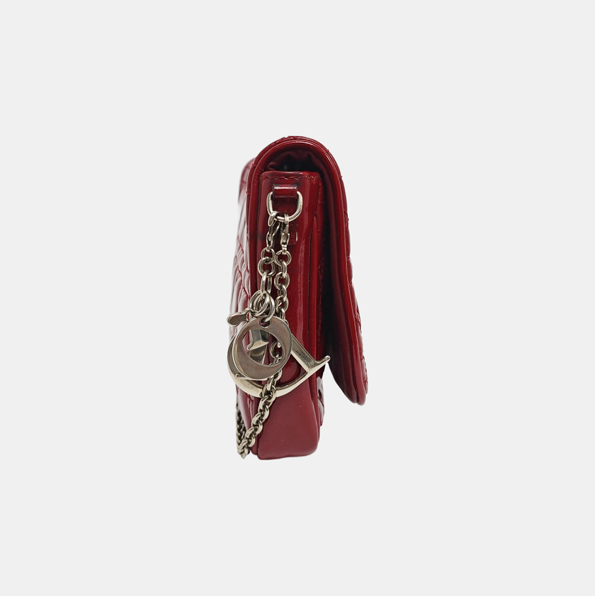 Lady Dior Quilted Patent Leather Red