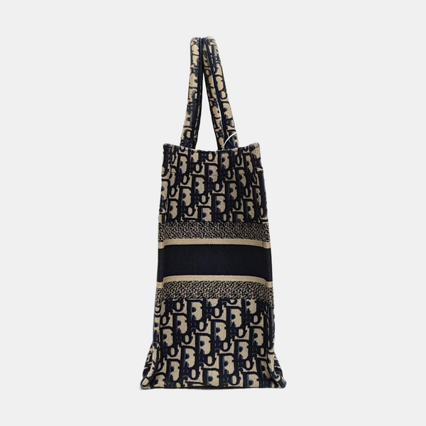 Book Tote Medium Oblique Canvas Blue