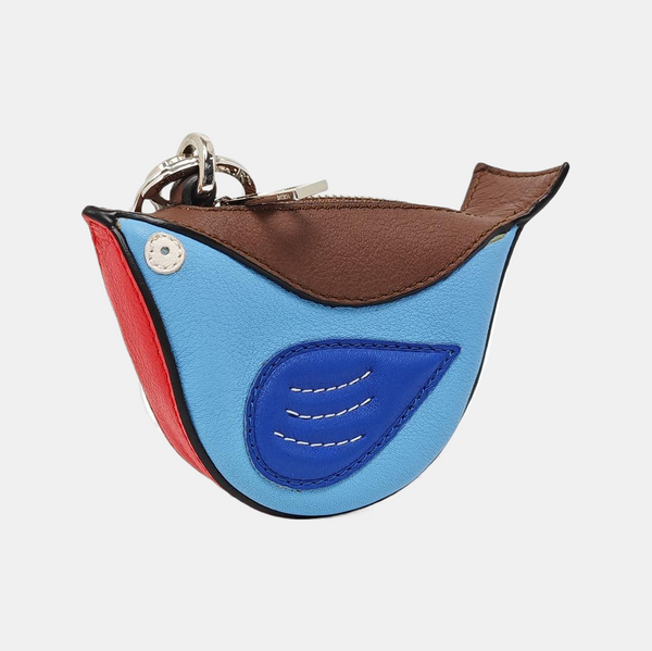 Animals Calfskin Blue Key Pouch