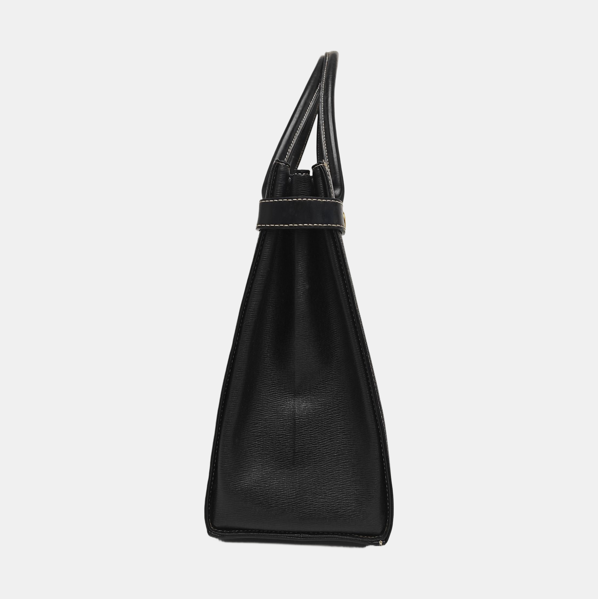 Calfskin Tote Bag Small Black