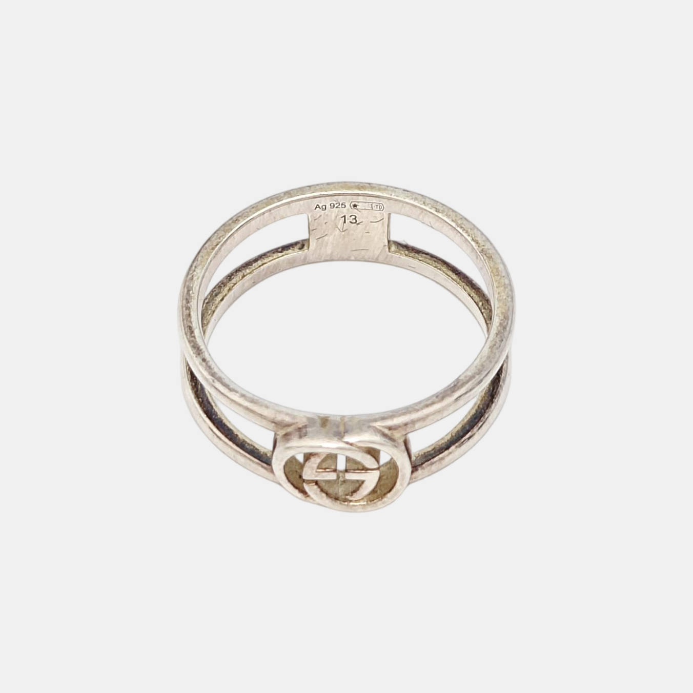 Interlocking G 925 Sterling Silver Ring HK 13