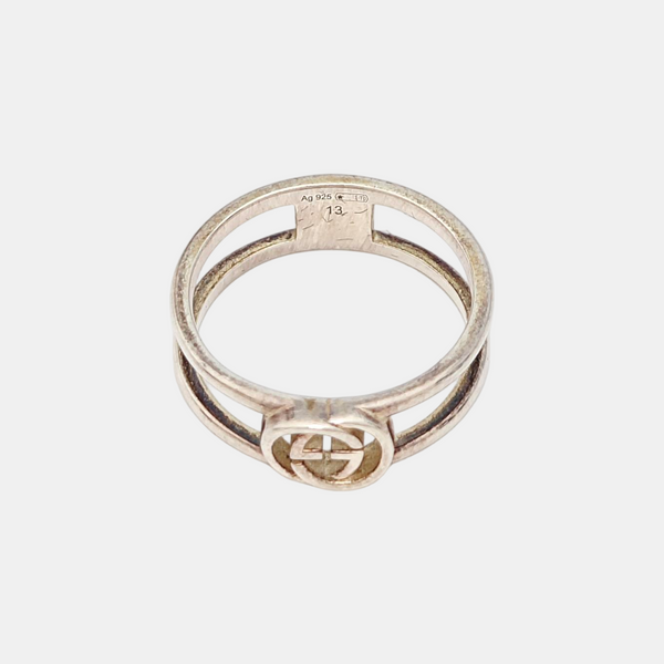 Interlocking G 925 Sterling Silver Ring HK 13