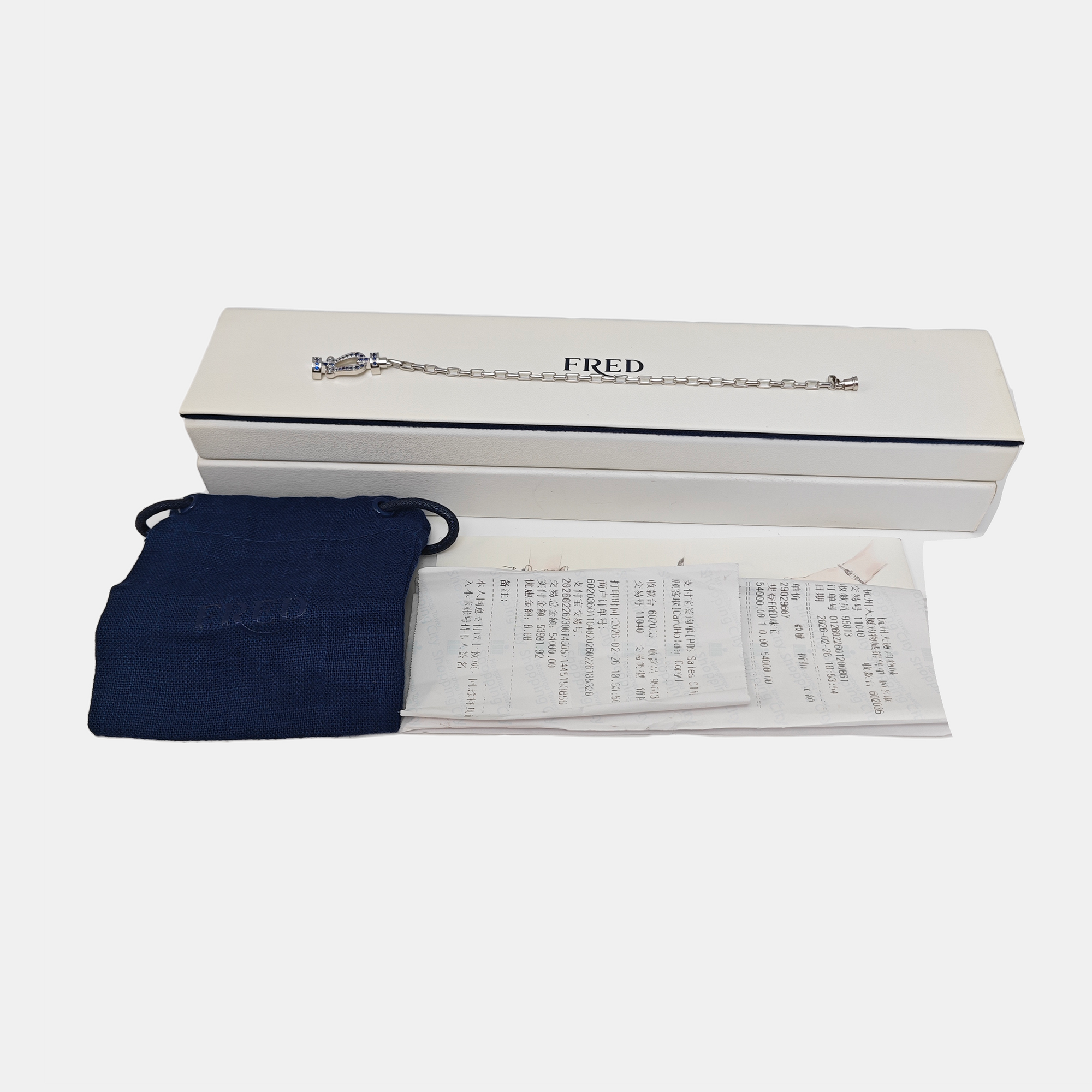 Force 10 18k White Gold Silver Bracelet