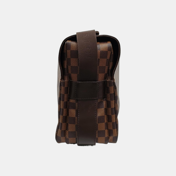 NAVIGLIO Damier Ebene Coated Canvas Brown