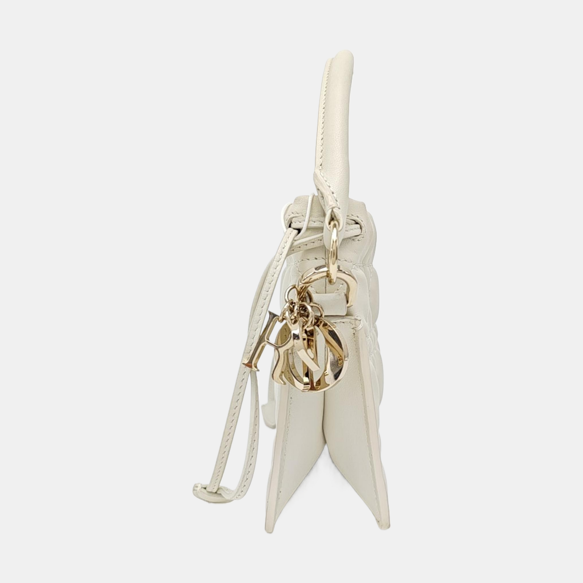 Lady Dior Milly Mini Cannage Lambskin White