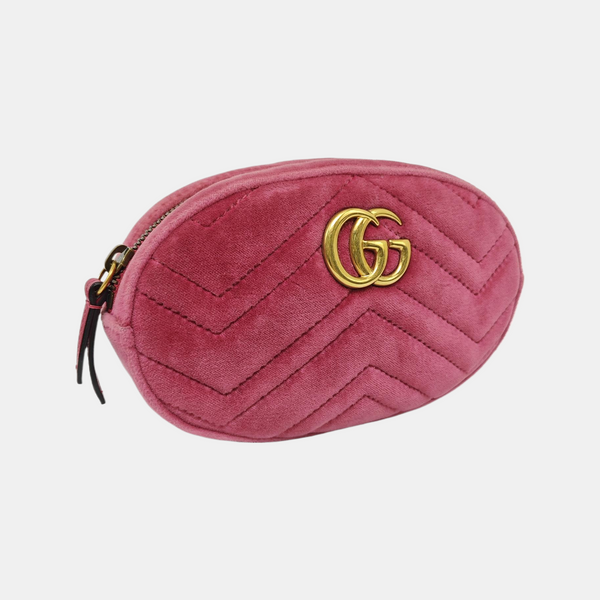 GG Marmont Super Mini Quilted Velvet Red