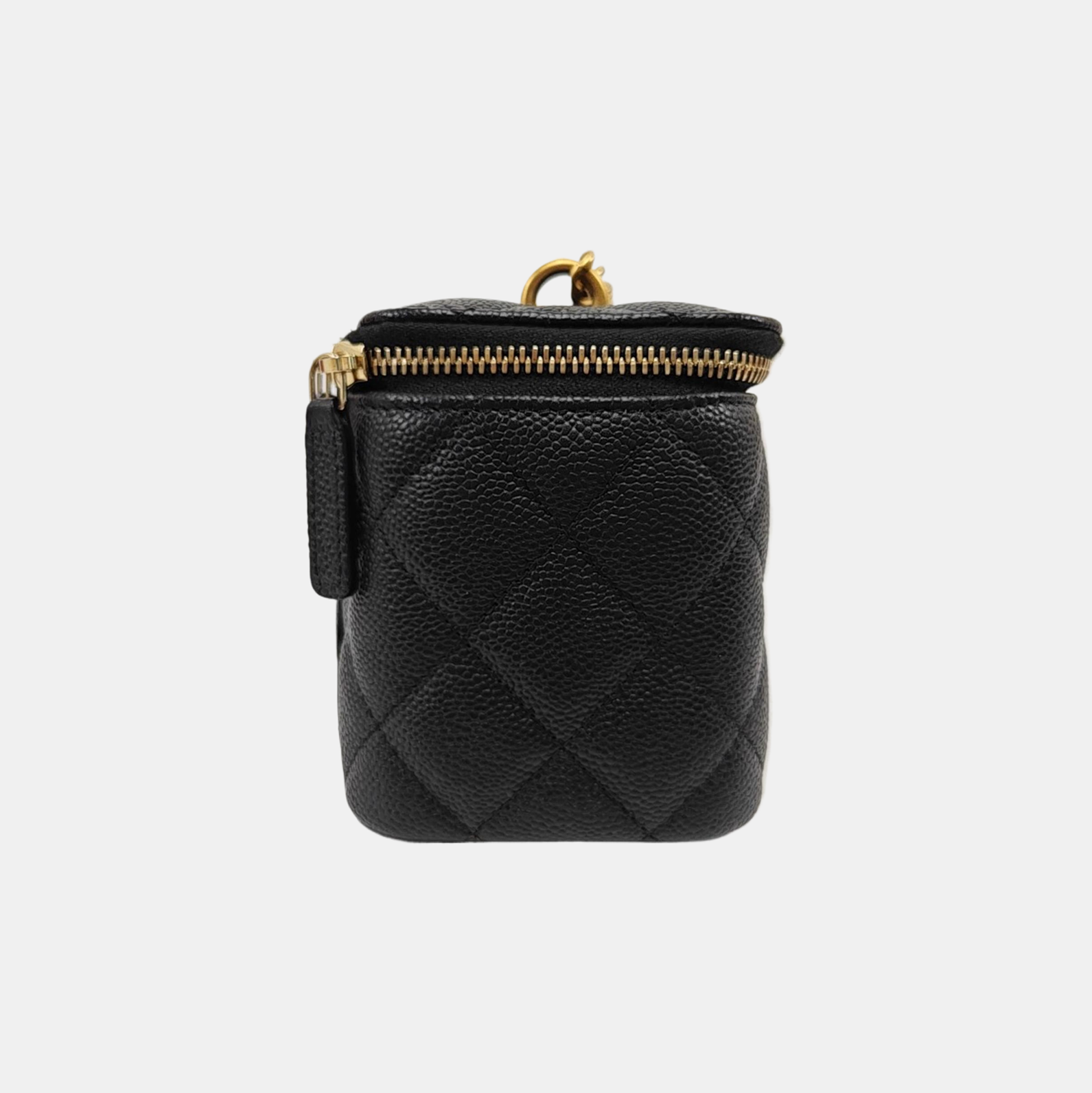 VANITY CASE Small Quilted Grained Calfskin Black
