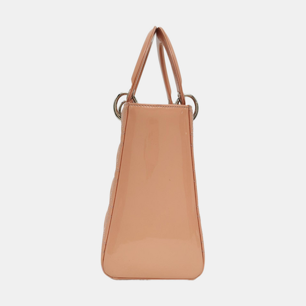 Lady Dior Medium Cannage Patent Leather Pink