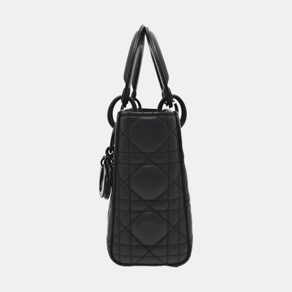 Lady Dior Mini Cannage Calfskin Black