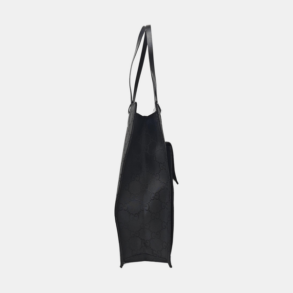 Monogram Fabric Tote Bag Black